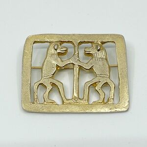 MMA Metropolitan Museum of Art sterling silver apes brooch - GM917